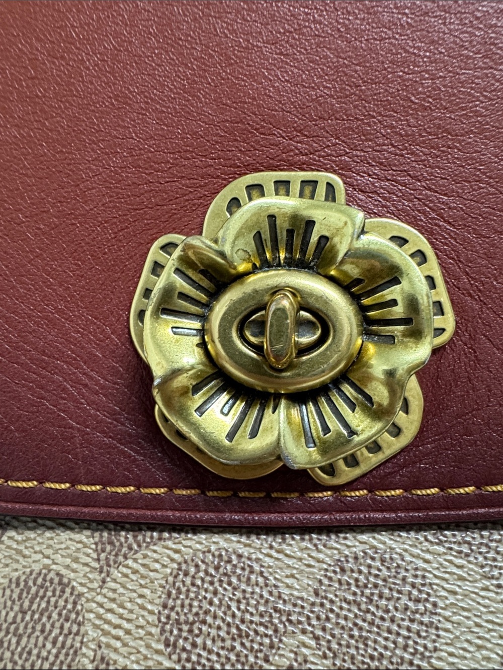 Coach Signature Parker 30585 Rust/Brown/Gold Shoulder Bag - Picture 8 of 14